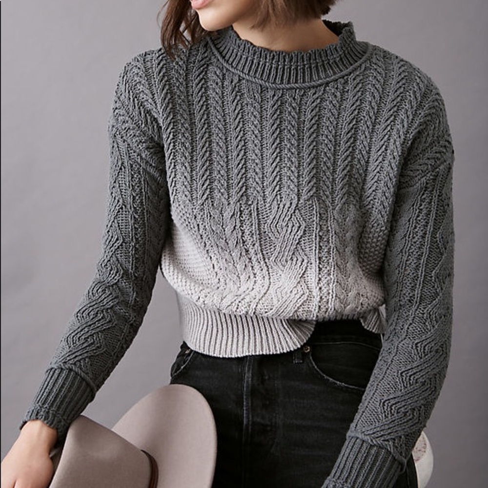 Marci Dip Dyed Cable Knit Sweater